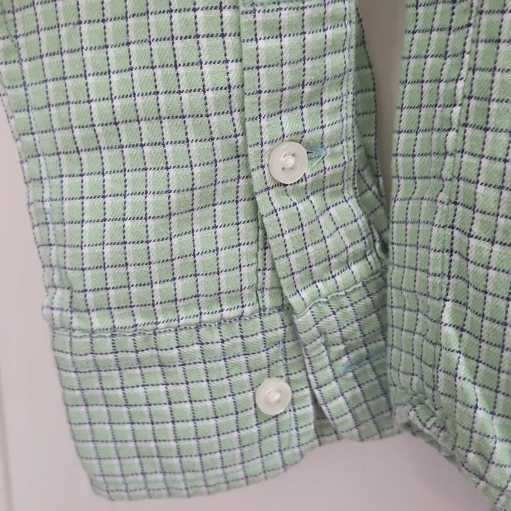 Ralph Lauren Green Checkered Button Down Boys Sz Sm